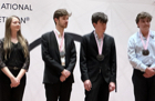 Die Preisträger im Fach Orgel: Mélodie Michel (F), Julian Emanuel Becker (D), Alexis Grizard (F) und William Fielding (GB). Foto: Rainer W. Janka