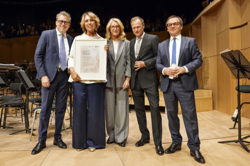 Gabriela Montero (zweite von links) bei der Verleihung des Pablo Casals Award 2026., Foto: Lutz Sternstein, Kronberg Academy
