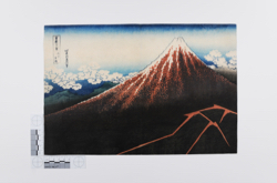 Grewitter am Fuße des Fuji, Holzschnitt von Katsushika Hokusai, Foto: Bayerische Staatsbibliothek