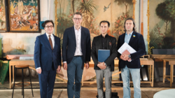Staatsintendant Serge Dorny, Minister Markus Blume, Ballettdirektor Laurent Hilaire  und GMD Vladimir Jurowski, Foto: StMWK