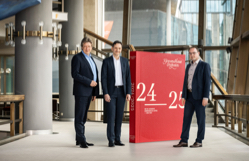 Saisonvorstellung des Gewandhausorchesters (v.l.n.r.): Prof. Andreas Schulz, Bernhard Krug, Tobias Niederschlag, Foto: Christoph Buchwald